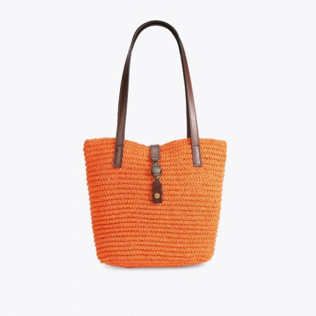Kurt Geiger Hampton Raffia Tote - Orange | Canada Outlet  Kurt Geiger Hampton Raffia Tote - Orange | Canada Outlet