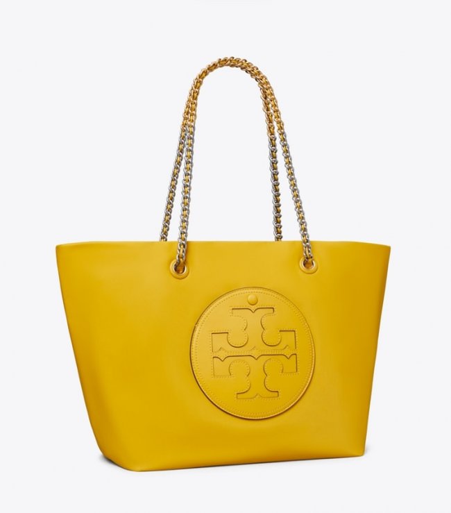 TORY BURCH ELLA CHAIN TOTE - Deep Canary | Free Shipping  TORY BURCH ELLA CHAIN TOTE - Deep Canary | Free Shipping